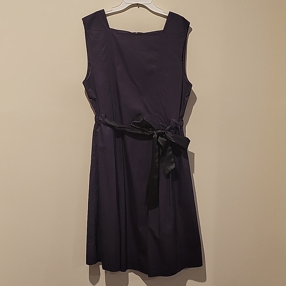 ❤️ THEORY COTTON FIT & FLARE DRESS WITH SATIN TIE WAIST, 12